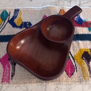 MCM mahogany vintage pear chip and dip, excellent condition. 6x9